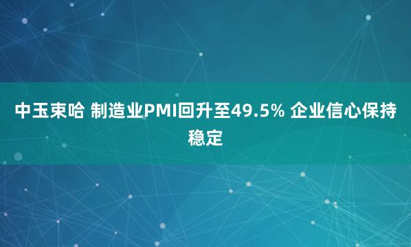 中玉束哈 制造业PMI回升至49.5% 企业信心保持稳定